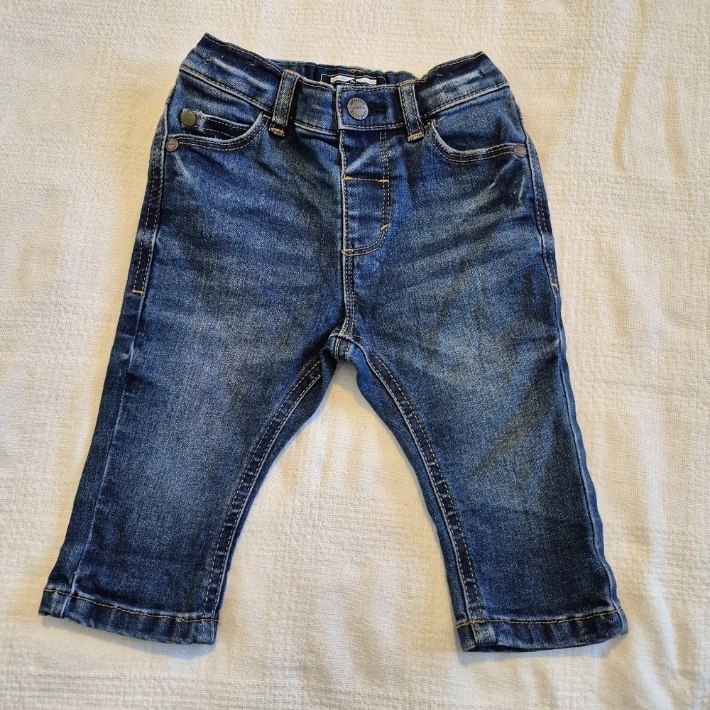 Next boys size 3-6 months blue pull on stretch jeans NWT